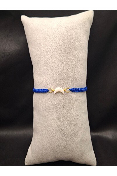 Han Ticarethane Crescent Moon Model Natural Stone Macrame Bracelet