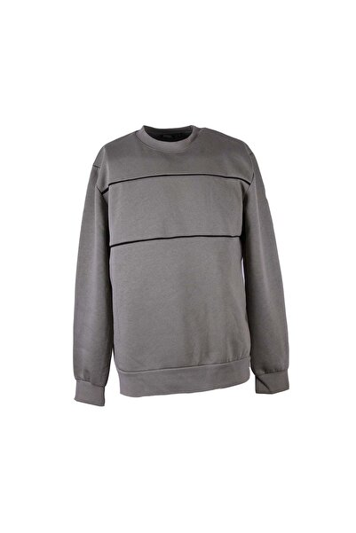 trender Üç İp Ş Fleece-Lined B Piped Khaki Men's Sweatshirt 5721