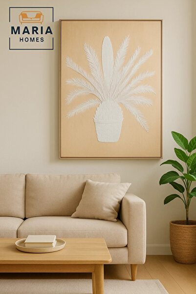 MARIA HOMES Modern Wall Art 120×80 – Abstract Frame & Luxury Botanical Wall D...