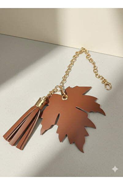 Zeyora Deri Yapraklı Charm, Püsküllü Charm, Çanta Charm, Çanta Aksesuarı