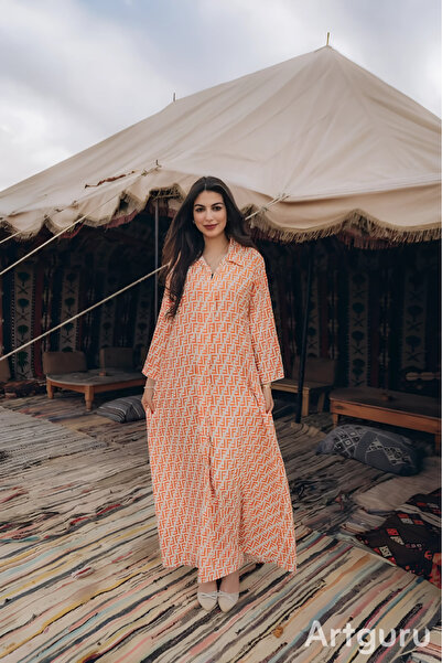 AFandina Fendi jalabiya, a luxurious design that will make you stand out on every occasion.