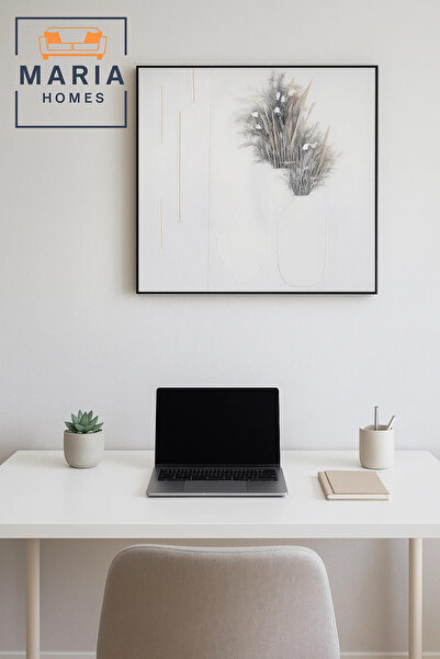 MARIA HOMES Modern Wall Art 100×100 – Abstract Frame & Luxury Floral Wall Decor for Living Room