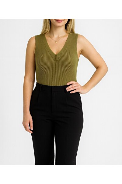 Forest Girl V yaka Kolsuz Triko