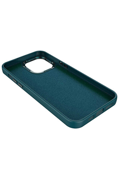 zore Galaxy A22 4g Case Silicone Asma Luna Cover with Metal Frame and Button Design - Lilac