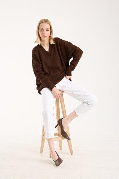 sumoda Yumoş Ip Oversized Women's Sweater Wide Neckline