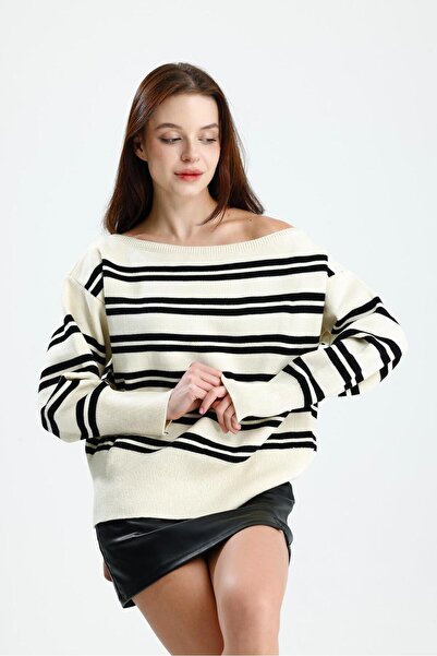 Rawanda Striped Boat Neck Sweater Skin