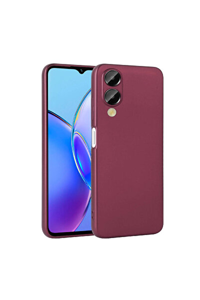 zore Vivo Y17S Case Asma Premier Silicone Cover - Plum