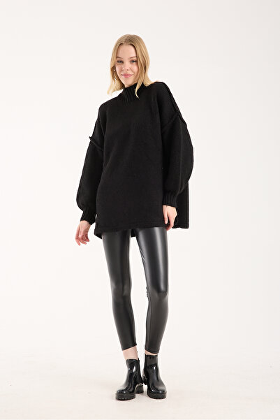 sumoda Yumoş ip cusătură inversă supradimensionat pulover pentru femei guler ...