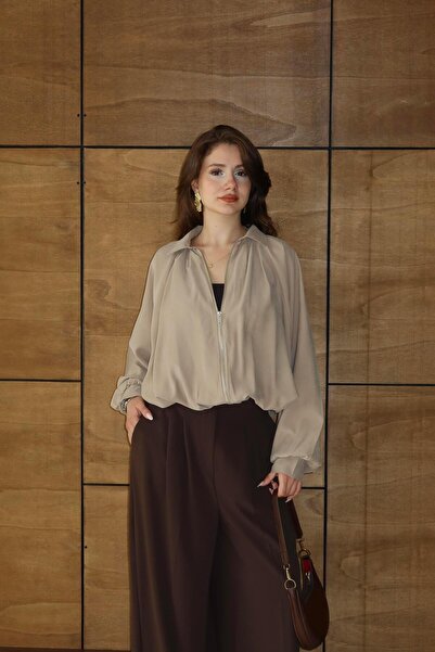 bbeox.com Modal Kumaş Fermuarlı Ceket