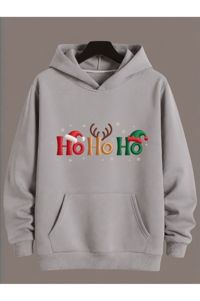 ArtYus Unisex Long Sleeve Transfer Merry Christmas Ho Ho Ho Christmas Printed Crew Neck Sweatshirt