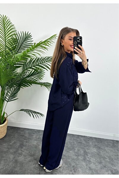 verabelle Aerobin Fabric Stone Pants Shirt Set