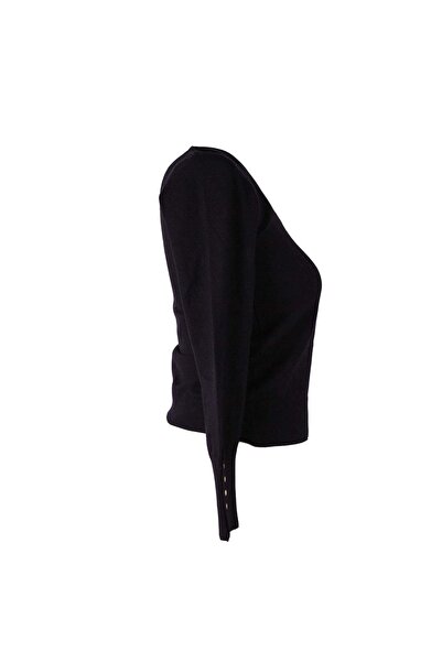 trender Basic V-Neck Black Women's Sweater 26Kl71A40021