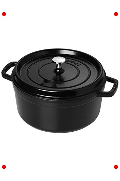 markentegra Round Cast Iron Pot, Black, 24 cm