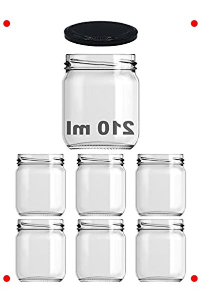 232premiumquality طقم أوعية زجاجية شفافة مع أغطية معدنية (6 قطع)