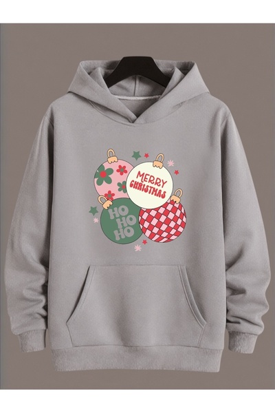 ArtYus Unisex Long Sleeve Transfer Merry Christmas Christmas Printed Plus Size Crew Neck Sweatshirt