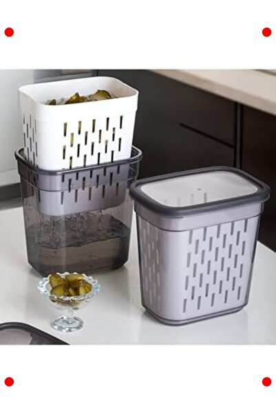 markentegra Multi-Purpose Rectangular Storage Container with Strainer - 2 Liters