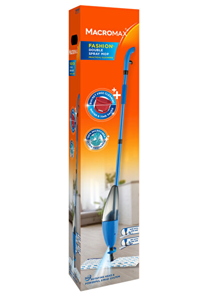MACROMAX Fashion Double Spray Mop Dual-Sided Microfiber with Bottle