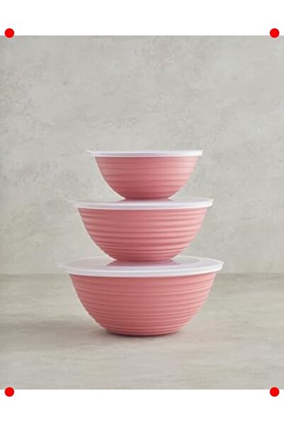 markentegra Plastic Storage Container Set - 3 Sizes, Pink