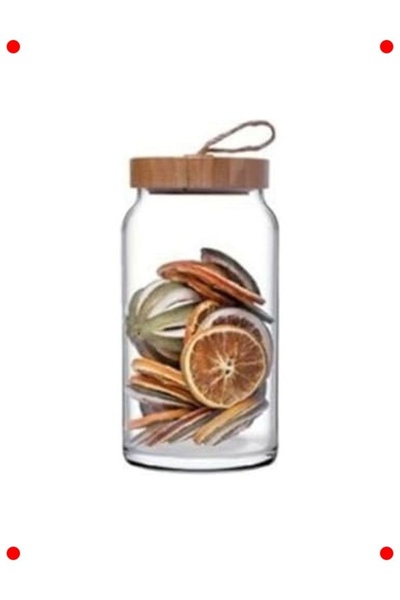 markentegra Glass Canister with Bamboo Lid - 1130Cc Storage Container