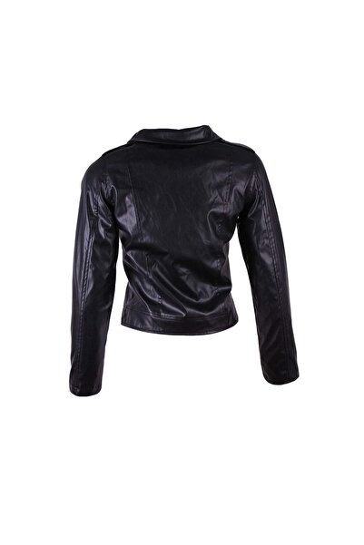 trender 26KG07000005 Jachetă neagră din piele pentru femei 4764