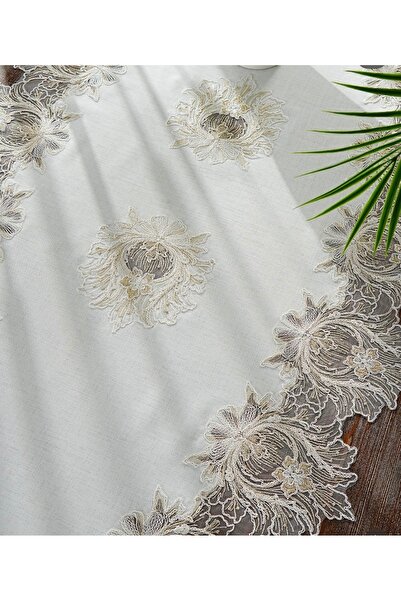 Madamca Zoe Gardenya(Linen)French Lace 5-Piece Runner Set Living Room Set Tablecloth