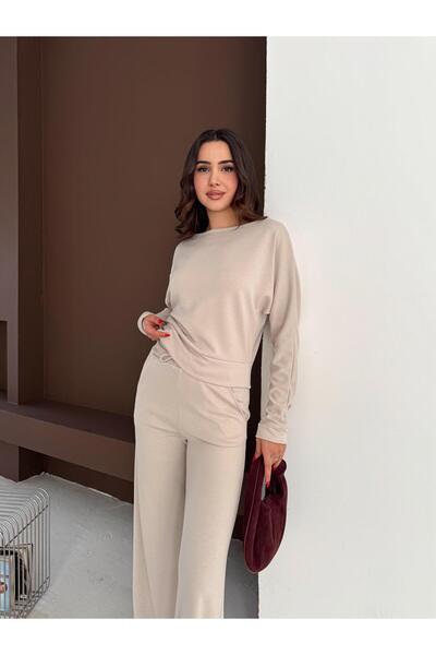 Elaxi Women's Boat Neck Modal Fabric Casual Two-Piece Set