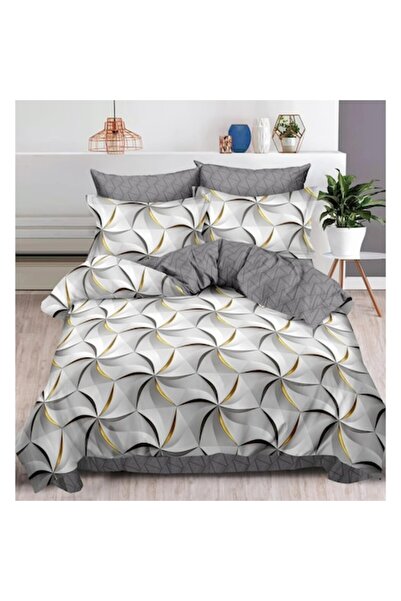 OEM Double bed linen set, 6 pieces, 2 persons, 240x250 cm, Satin Cotton, Grey