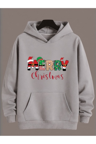 ArtYus Unisex Long Sleeve Transfer Merry Christmas Christmas Printed Plus Size Crew Neck Sweatshirt