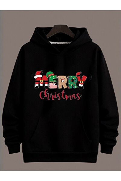ArtYus Unisex Long Sleeve Transfer Merry Christmas Christmas Printed Plus Size Crew Neck Sweatshirt