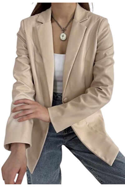 BEEMU Leather Jacket - Cream