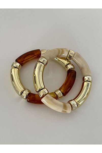 MODA Kemik Krem Rengi Lastikli Bileklik