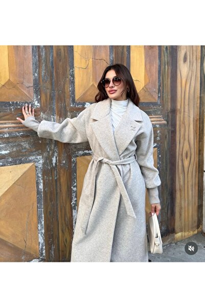 Aynaz Kol Detaylı Bej Angora Kaban