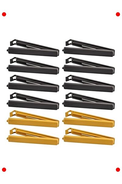 232premiumquality 12 قطعة من مشابك القفل البلاستيكية الكبيرة مقاس 14 سم (رمادي/أصفر)