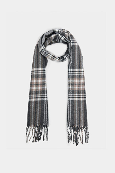 DeFacto F4182Axar104 Anthracite Men's Checkered Woven Scarf