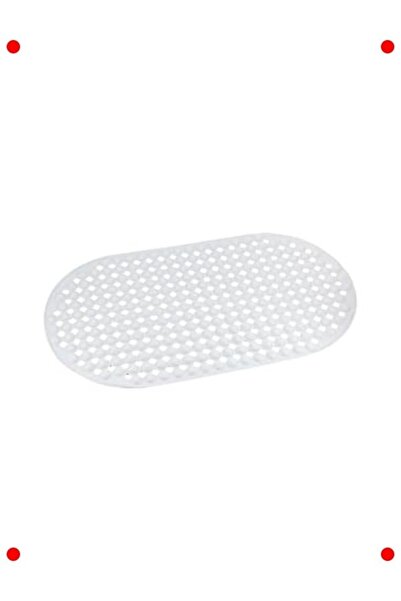 ulupazarlama سجادة حمام وحوض استحمام مضادة للانزلاق - بيضاء بيضاوية الشكل