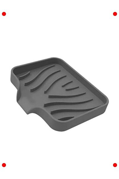 markentegra Silicone Suction Cup Flexible Soap Dish - Gray with Water Drain