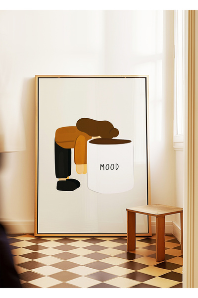 ARTHOUSECOLLECTIVE Mood - Humorous Coffee Poster - Unframed Poster in Table Dimensions