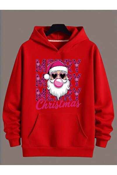 ArtYus Unisex Long Sleeve Transfer Merry Christmas Christmas Printed Plus Size Crew Neck Sweatshirt