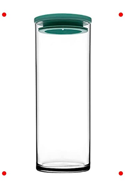 markentegra Transparent Glass Jar with Lid 120 Cc - Green Lid