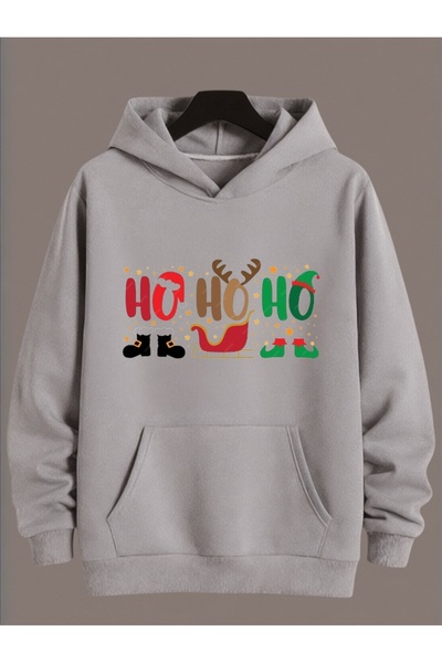 ArtYus Unisex Long Sleeve Transfer Merry Christmas Hoho New Year Printed Plus Size Crew Neck Sweatshirt