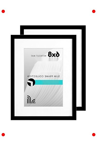 markentegra Unbreakable Glass Black Picture Frame Set of 2