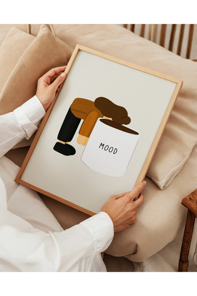 ARTHOUSECOLLECTIVE Mood - Humorous Coffee Poster - Unframed Poster in Table Dimensions