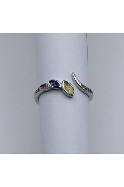 Velvet 925 Silver Ring with Colored Stones – Elegance and Vibrant Energy