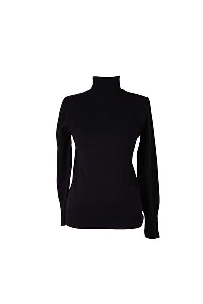 trender Basic Turtleneck Black Women's Sweater 26Kl71A40022