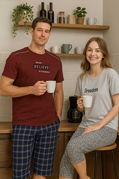 Over Sleep by Poleren Over by Sleep Short Sleeve Capri Men's Pajama Set