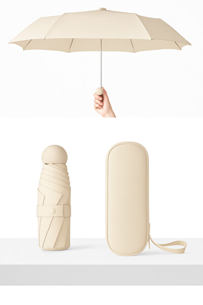 UPEKA Manuel Mini Kapsül Unisex Su Geçirmez Şık Tasarım Kutu Kılıflı KREM