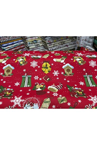 MEKİK MANİFATURA YILBAŞI DESEN DUCK KETEN KUMAŞ