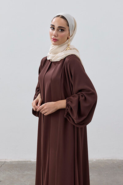 ViadelAtelier İKİLİ ÖZEL DÖKÜMLÜ ABAYA TAKIM