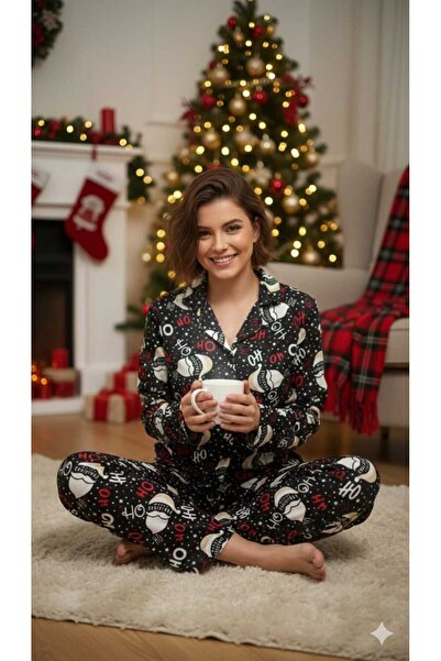 HYEM Cadou de Crăciun: SET DE PIJAMALE DIN PUF CU NASTURI PE FRUNTA, CU MODEL...