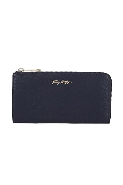 Tommy Hilfiger Women's Wallet, Genuine Leather, 19.5x2.5x10.5 cm, Navy